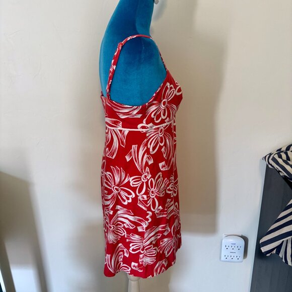 Tommy Bahama Red Tropical Floral Mini Dress Stretch Knit Size M - Picture 6 of 9